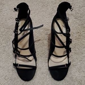 Black chunky heel sandal